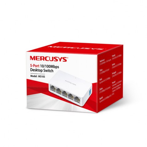 Mercusys | Switch | MS105 | Unmanaged | Desktop | 10/100 Mbps (RJ-45) ports quantity 5 | 1 Gbps (RJ-45) ports quantity | SFP por - 2